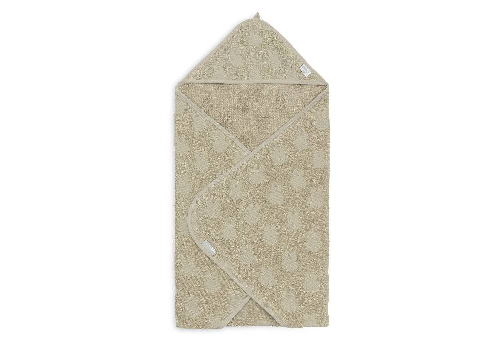 Jollein Kapuzenhandtuch Frottee 75x75cm Miffy Jacquard Olive Green Outlet