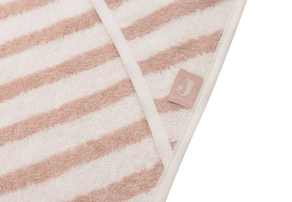 Jollein Kapuzenhandtuch 75x75cm Stripe Terry Wild Rose GOTS Verkauf