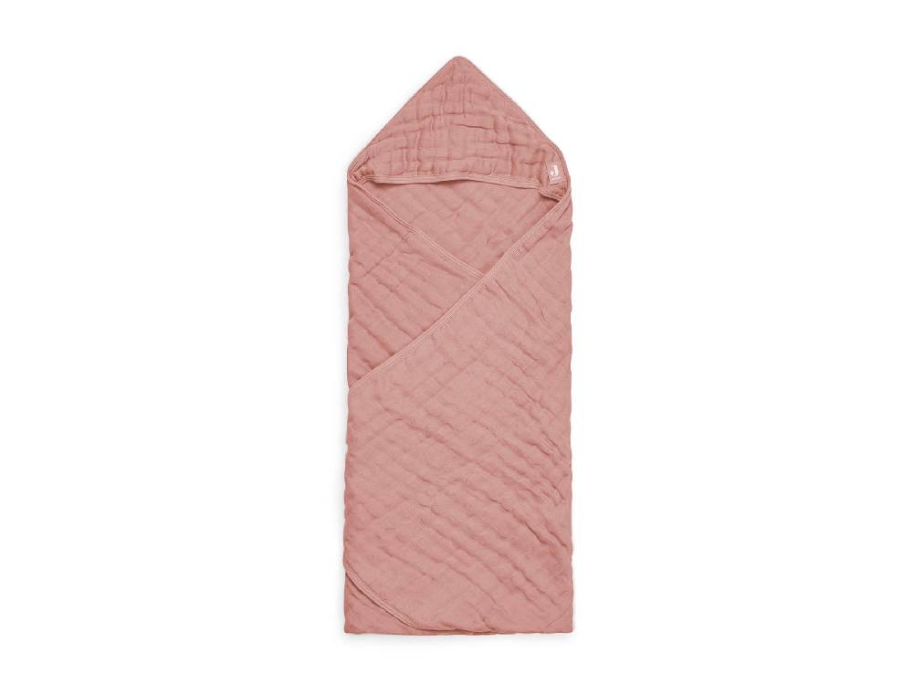 Jollein Kapuzenhandtuch Wrinkled Cotton 75x75cm Rosewood im Angebot