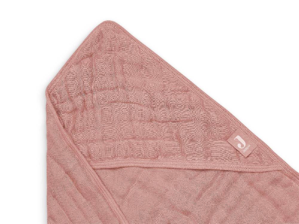 Jollein Kapuzenhandtuch Wrinkled Cotton 75x75cm Rosewood im Angebot