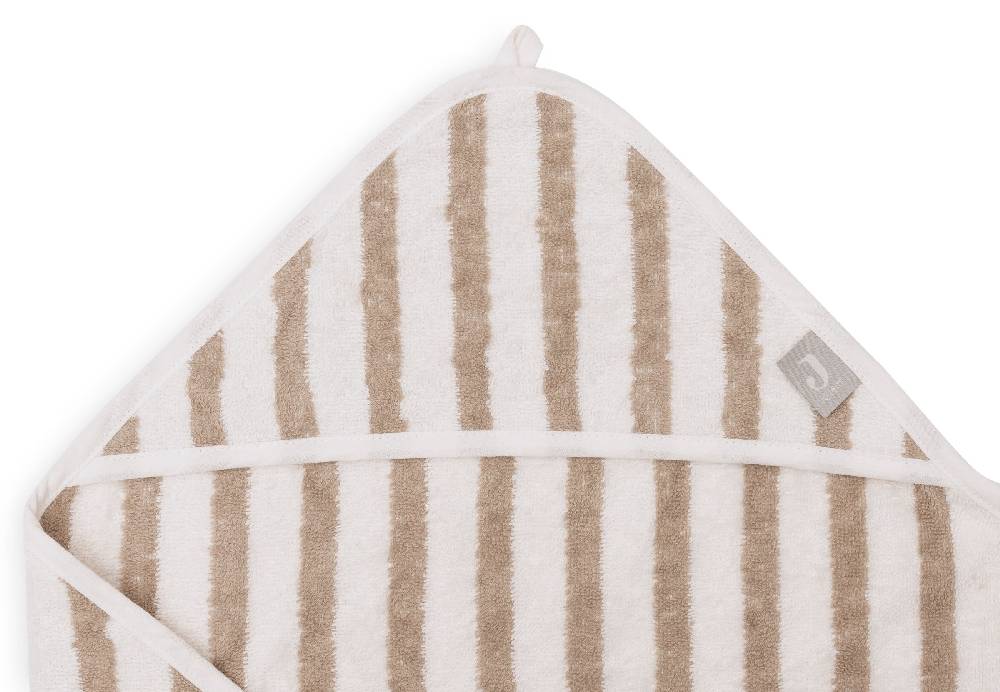 Jollein Kapuzenhandtuch 75x75cm Stripe Terry Olive Green GOTS Schlussverkauf