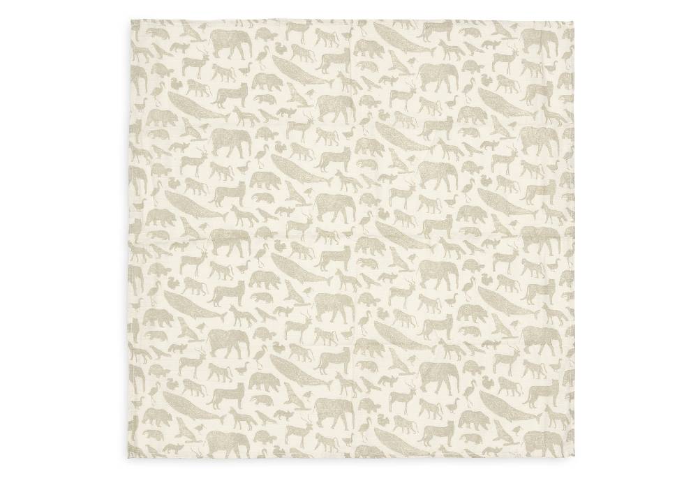 Jollein Spucktuch Hydrophill 70x70cm Animals Olive Green (3pack) Rabatt