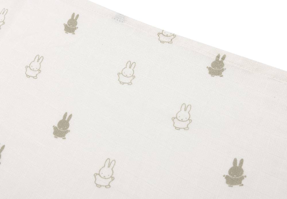 Jollein Spucktuch Hydrophill 70x70cm Happy Miffy Olive Green (3pack) Preisnachlass