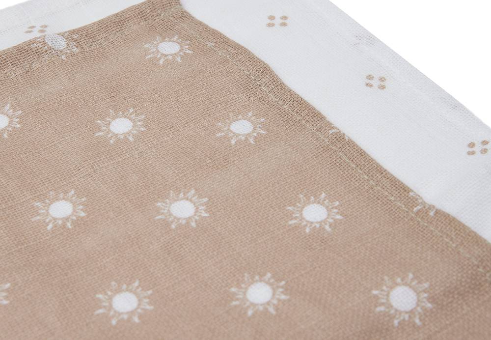 Jollein Spucktuch Musselin Pointelle Sun - Biscuit - GOTS - 2 Stück Bis zu 50% Rabatt