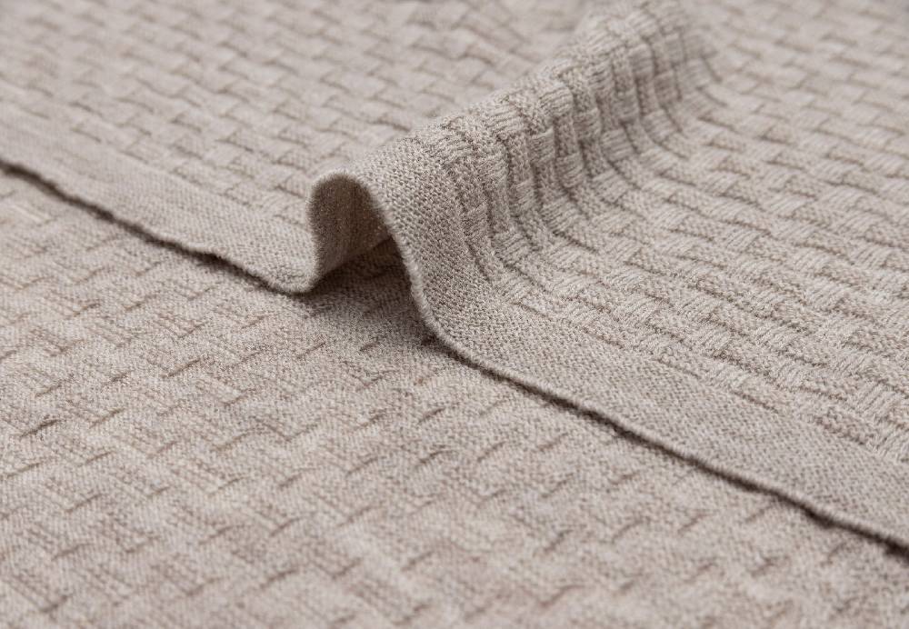 Jollein Decke Wiege 75x100cm Weave Knit Merino wool Funghi Im Verkauf