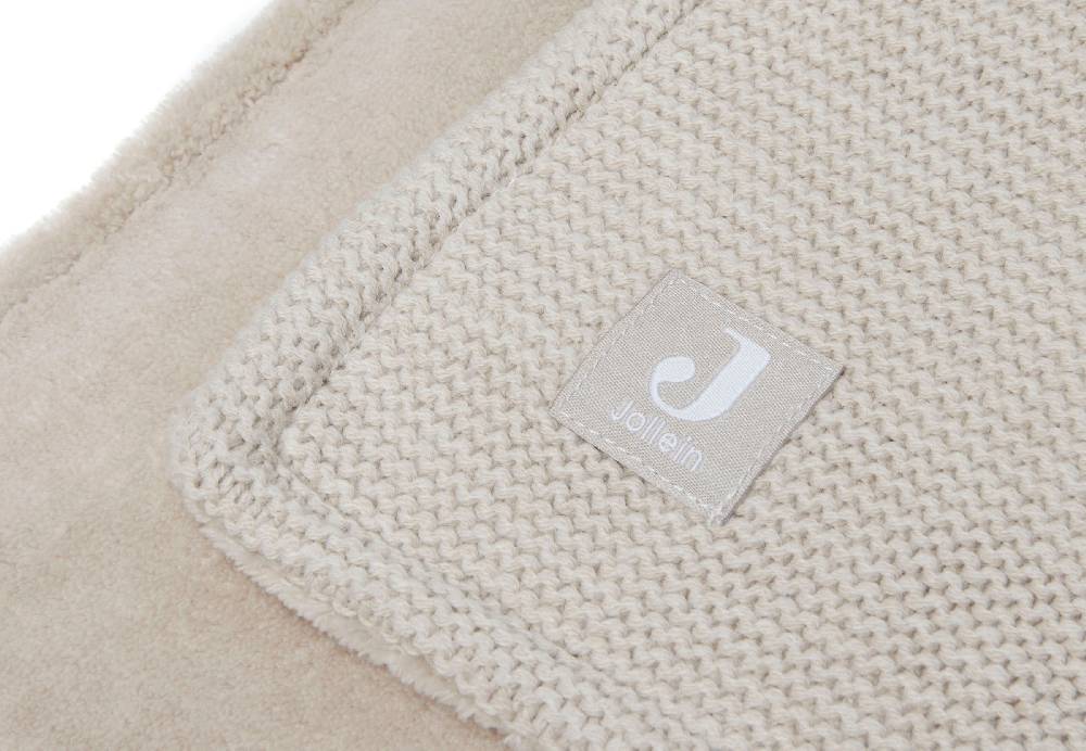 Jollein Decke Wiege 75x100cm Basic Knit Nougat/Fleece zollfrei