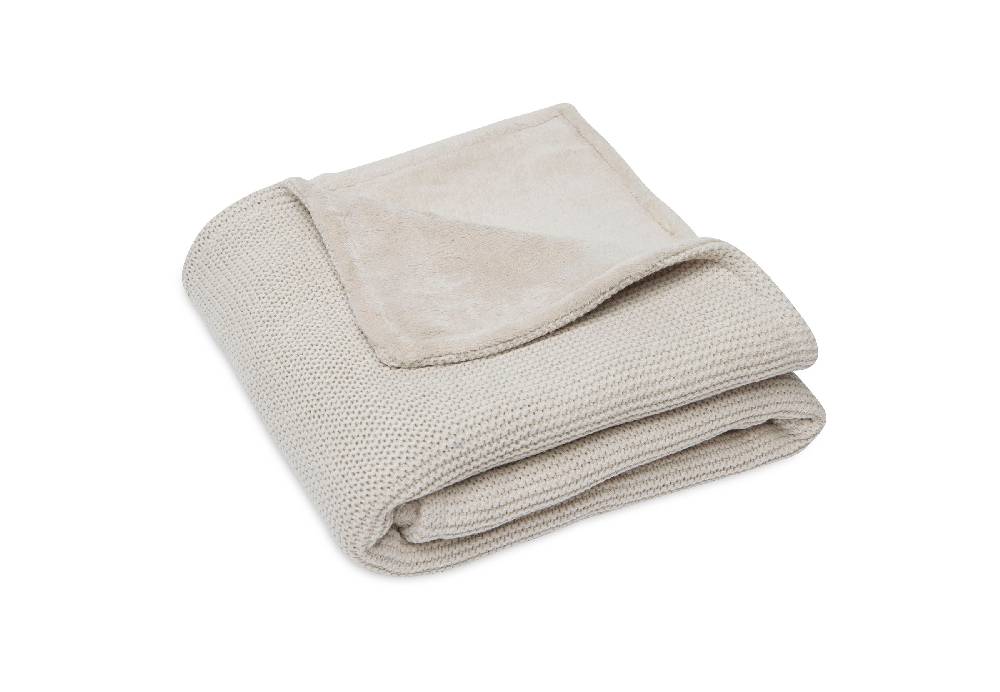 Jollein Decke Wiege 75x100cm Basic Knit Nougat/Fleece zollfrei