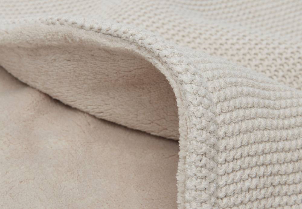 Jollein Decke Wiege 75x100cm Basic Knit Nougat/Fleece zollfrei