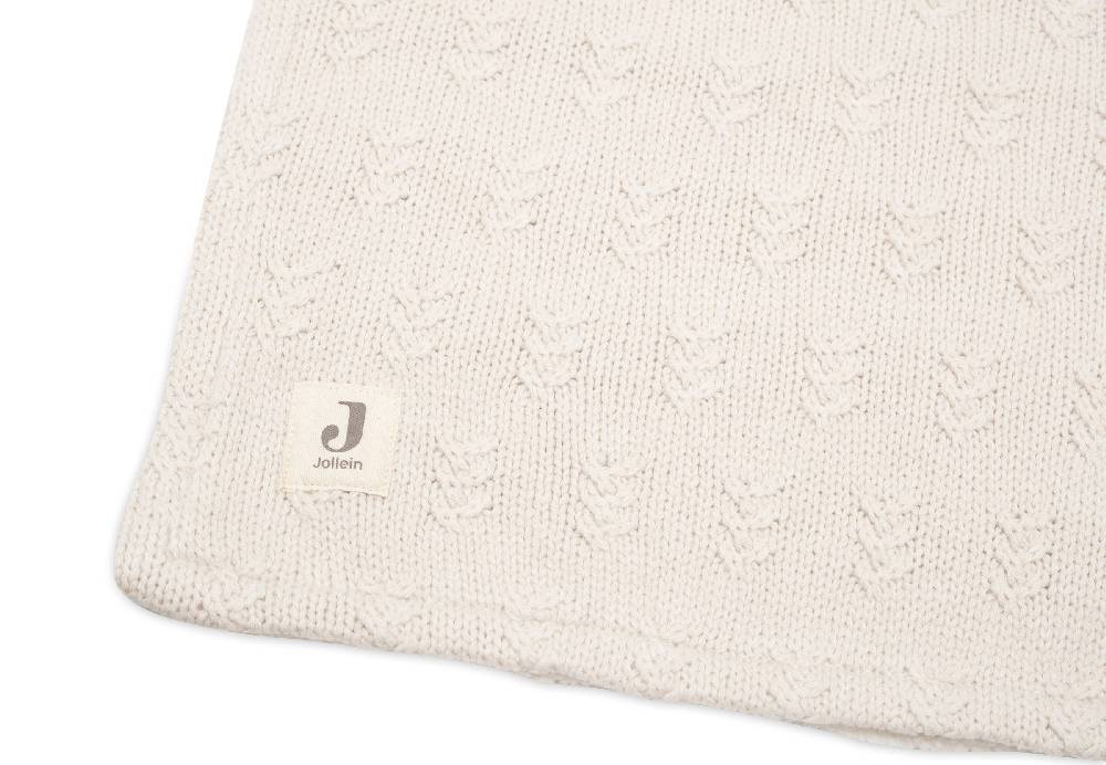 Jollein Decke Wiege 75x100cm Grain Knit Oatmeal/Velvet Rabatte dieses Monats