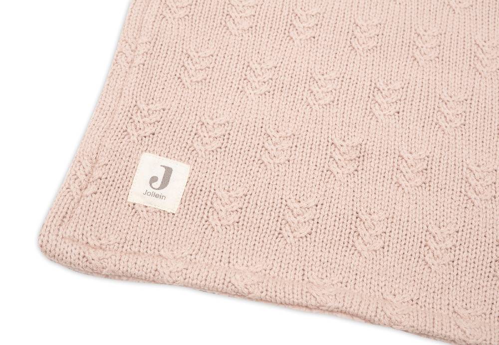 Jollein Decke Wiege 75x100cm Grain Knit Wild Rose/Velvet Auslauf