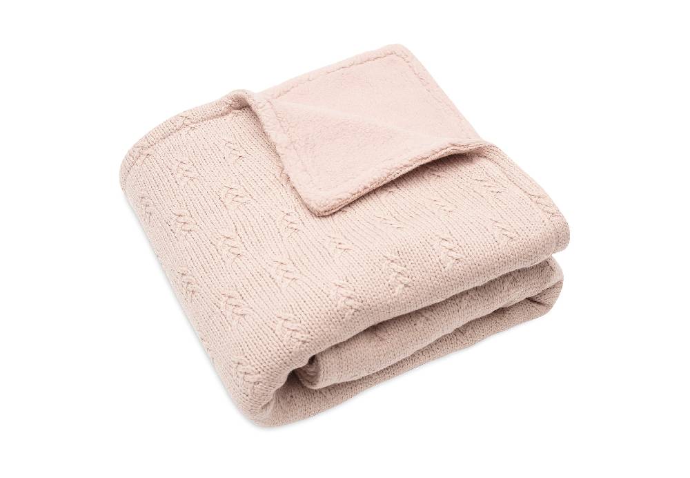 Jollein Decke Wiege 75x100cm Grain Knit Wild Rose/Velvet Auslauf