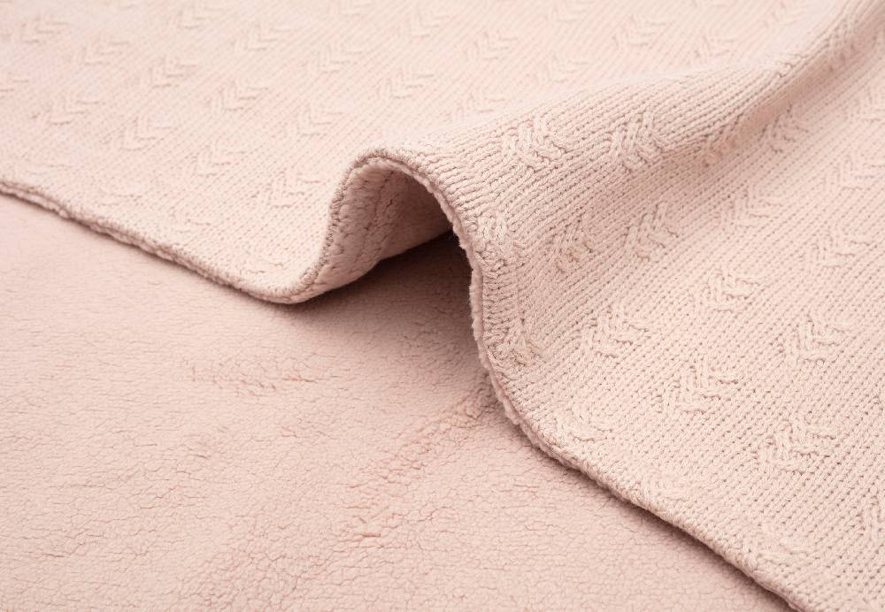 Jollein Decke Wiege 75x100cm Grain Knit Wild Rose/Velvet Auslauf