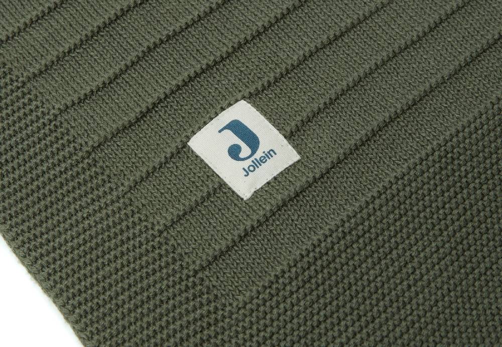 Jollein Decke Wiege 75x100cm Pure Knit Leaf Green GOTS Verkauf