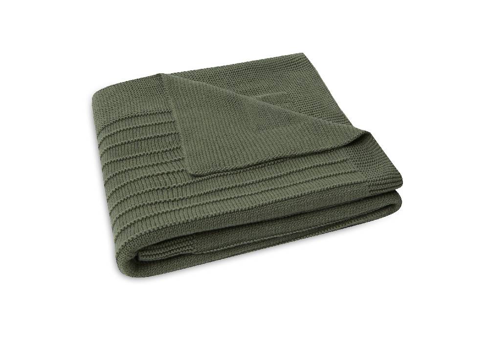 Jollein Decke Wiege 75x100cm Pure Knit Leaf Green GOTS Verkauf