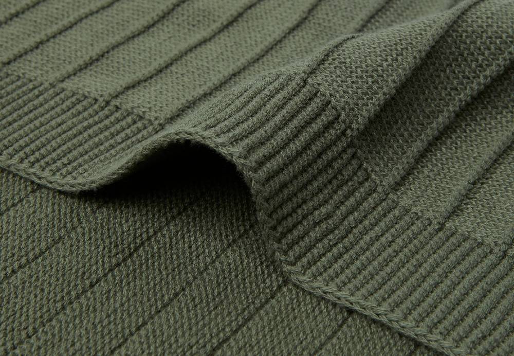 Jollein Decke Wiege 75x100cm Pure Knit Leaf Green GOTS Verkauf