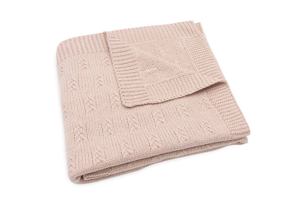 Jollein Decke Wiege 75x100cm Grain Knit Wild Rose im Angebot