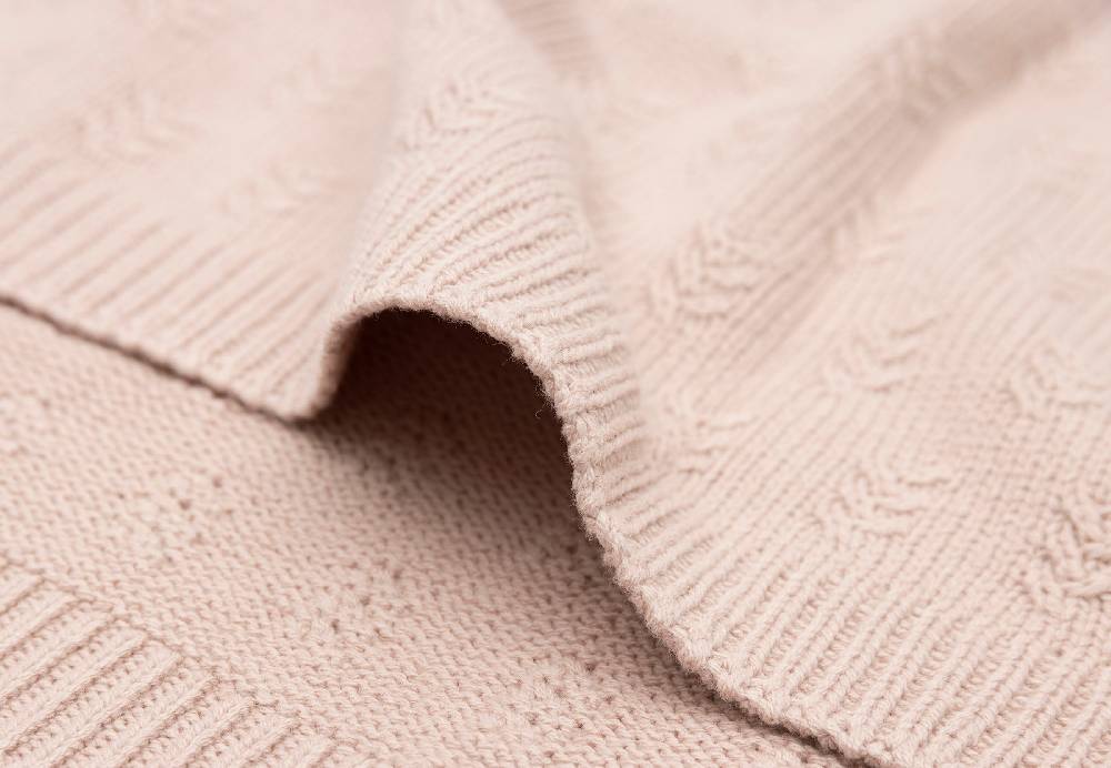 Jollein Decke Wiege 75x100cm Grain Knit Wild Rose im Angebot