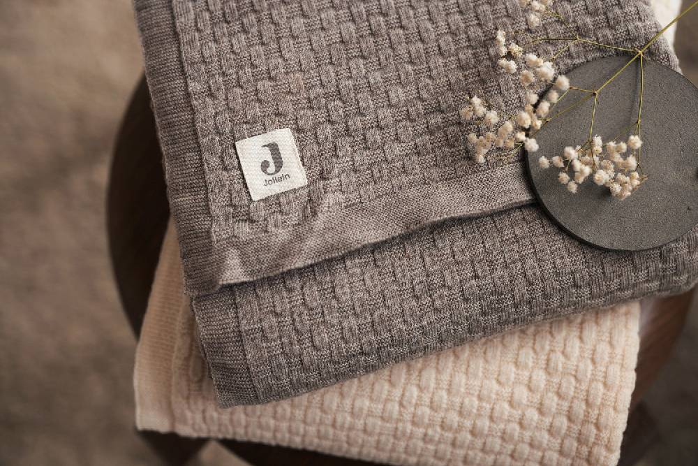 Jollein Decke Kinderbett 100x150cm Weave Knit Merino wool Funghi Meist gekauft