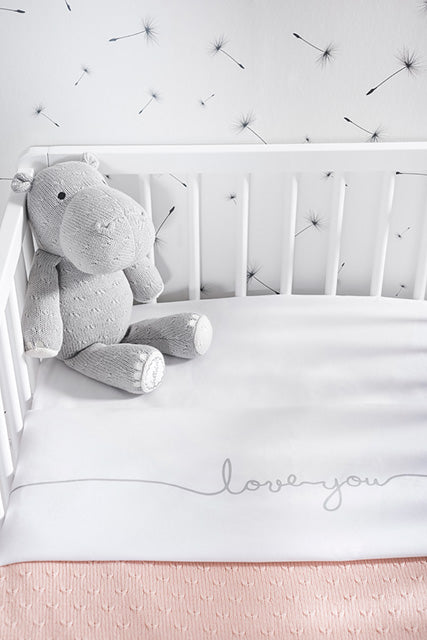 Jollein Bettlaken Wiege 75x100cm Love you Grey Vatertagsangebot