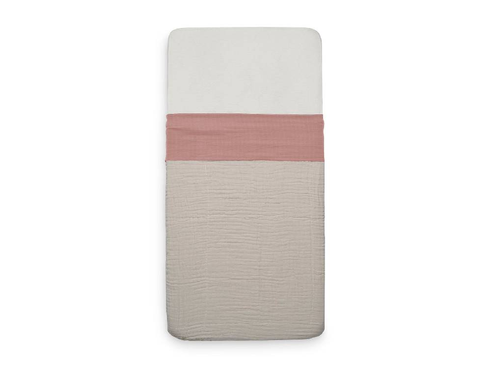 Jollein Bettlaken Wiege 75x100cm Wrinkled Cotton Rosewood Top Angebot