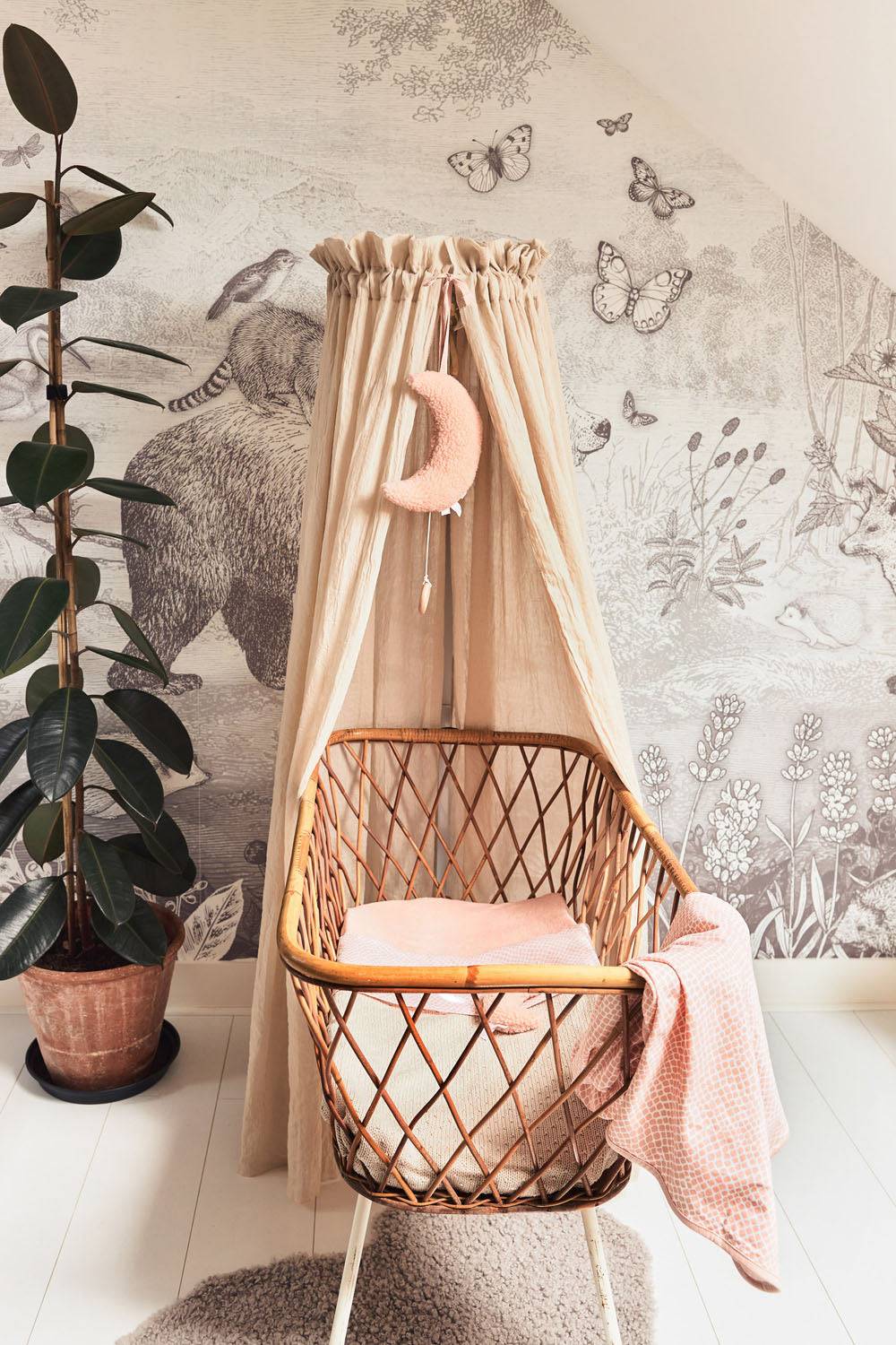 Jollein Betthimmel Vintage 155cm Nougat Neueste Stile