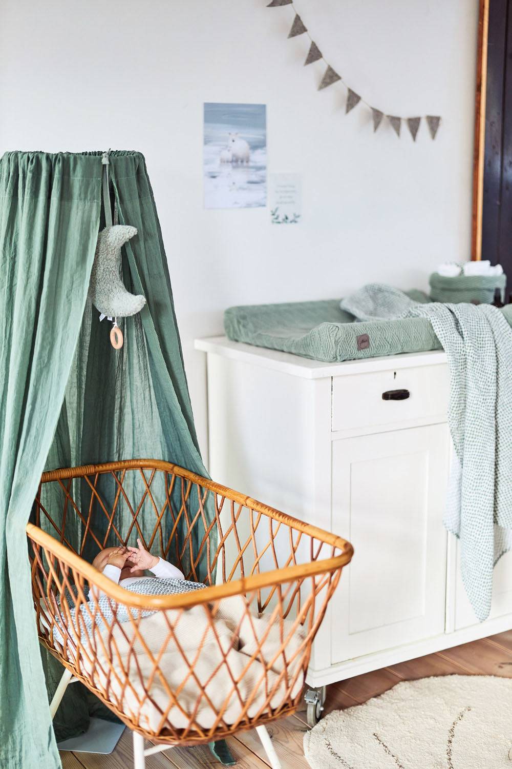 Jollein Betthimmel Vintage 155cm Ash Green Riesige Rabatte