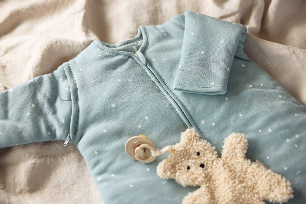 Jollein Baby Schlafsack mit abnehmbaren Ärmeln 60cm Twinkling - Sea Green Fabrikverkauf