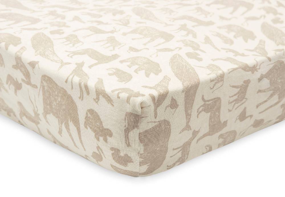 Jollein Spannbettlaken Jersey 70x140/75x150cm Animals Nougat Neuheiten