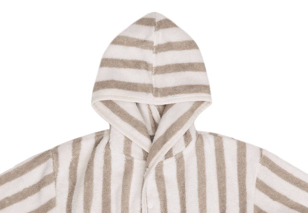 Jollein Bademantel 3-4 Jahre Stripe Frottee Olive Green GOTS Fabrikladen