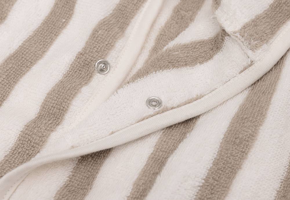Jollein Bademantel 3-4 Jahre Stripe Frottee Olive Green GOTS Fabrikladen