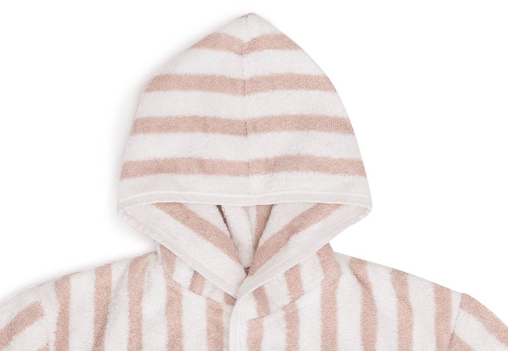 Jollein Bademantel 3-4 Jahre Stripe Frottee Wild Rose GOTS Im Verkauf