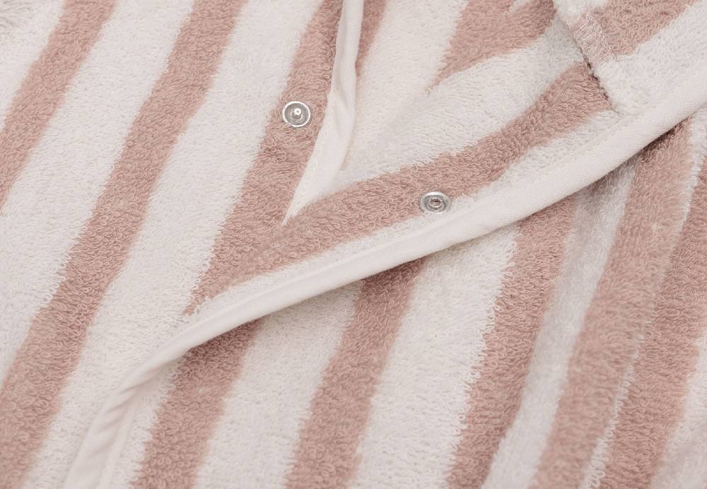 Jollein Bademantel 3-4 Jahre Stripe Frottee Wild Rose GOTS Im Verkauf