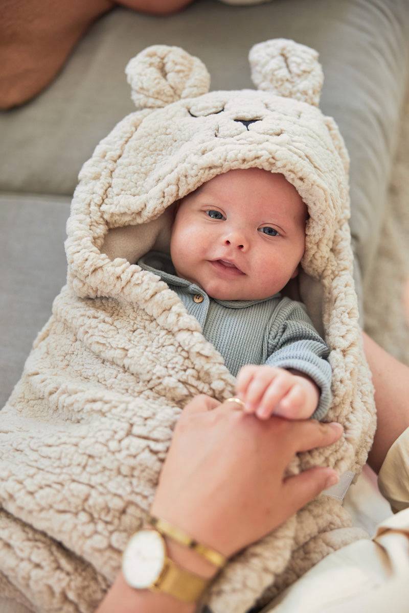 Jollein Einschlagdecke für Babyschale Bunny Nougat Begrenztes Angebot