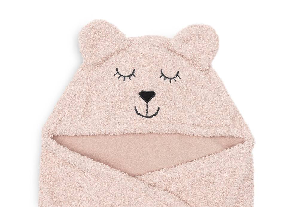 Jollein Einschlagdecke für Babyschale Bear Boucle Wild Rose Saisonschlussverkauf