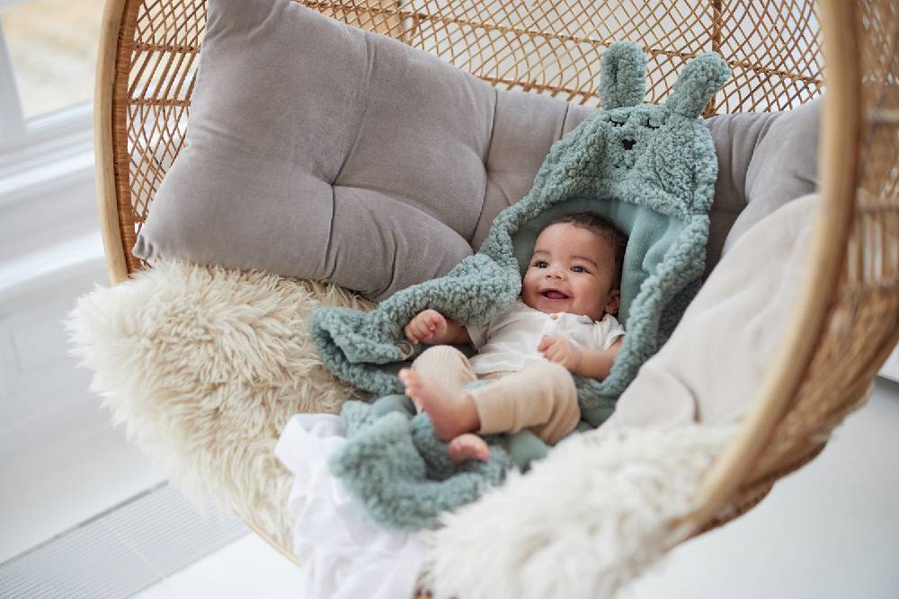 Jollein Einschlagdecke für Babyschale Bunny Ash Green Osterangebot