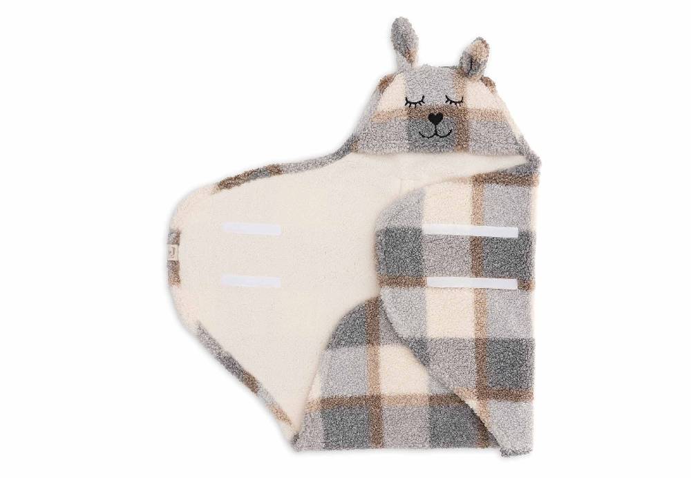Jollein Einschlagdecke für Babyschale Bunny Check - Boucle Valentinstagsangebot