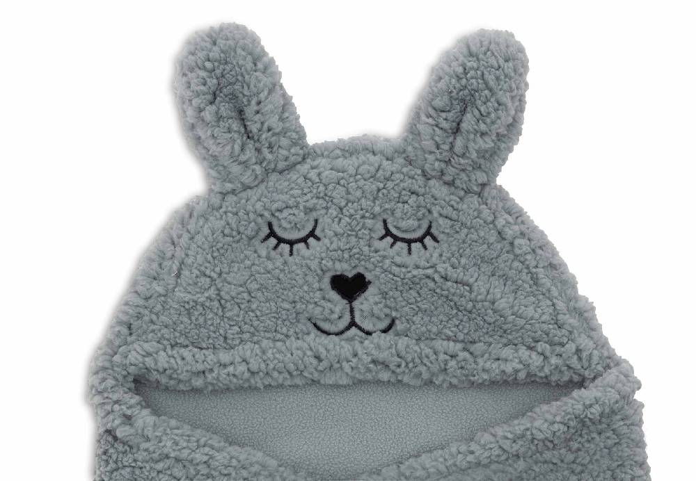Jollein Einschlagdecke für Babyschale Bunny - Sea Green Jubiläumsangebot