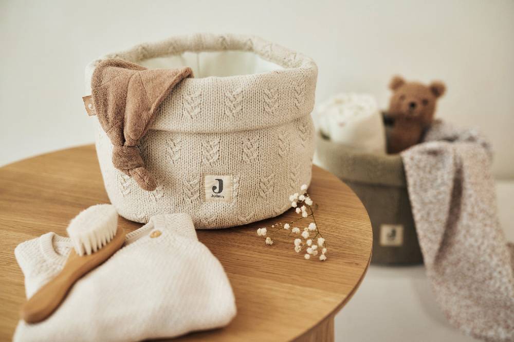 Jollein Pflegekörbchen Grain Knit Oatmeal Große Rabatte