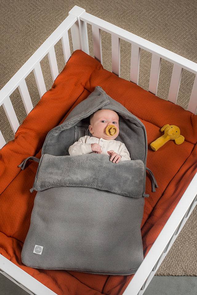Jollein Fußsack gruppe 0+ 3/5 punkte Basic Knit Stone Grey 2025