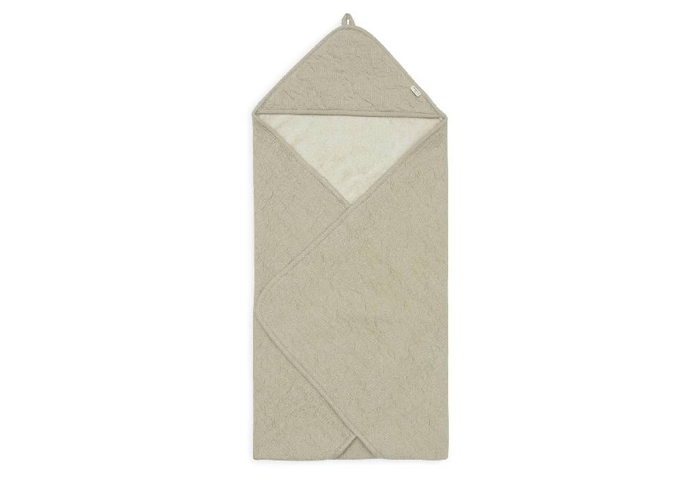 Jollein Kapuzenhandtuch 75x75cm Soft Waves Olive Green Kauf eins, bekomm eins gratis