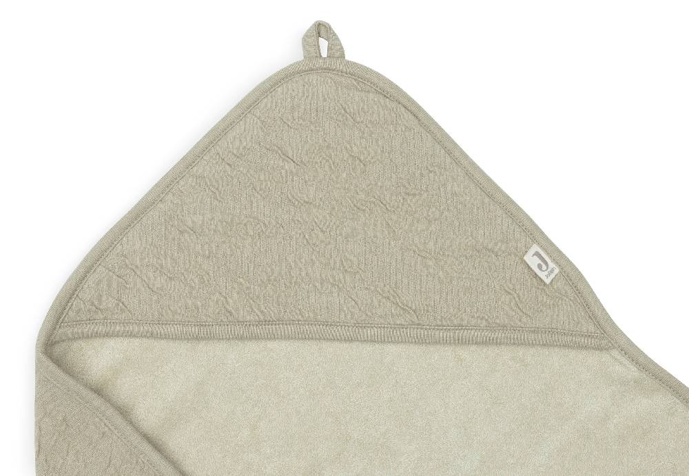 Jollein Kapuzenhandtuch 75x75cm Soft Waves Olive Green Kauf eins, bekomm eins gratis