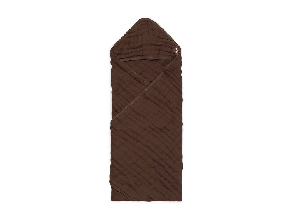 Jollein Kapuzenhandtuch Wrinkled Cotton 75x75cm Chestnut Letzte 3 Tage