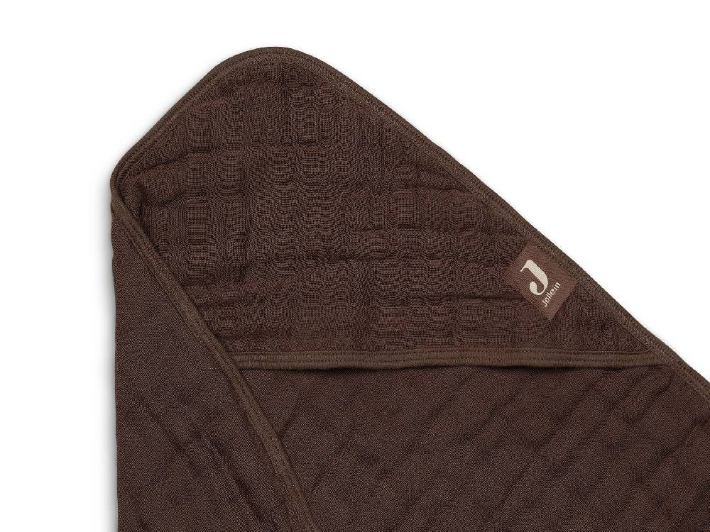 Jollein Kapuzenhandtuch Wrinkled Cotton 75x75cm Chestnut Letzte 3 Tage
