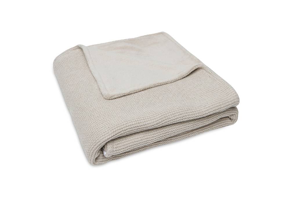 Jollein Decke Kinderbett 100x150cm Basic Knit Nougat/Fleece Bis zu 50% Rabatt