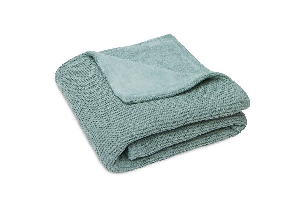 Jollein Decke Wiege 75x100cm Basic Knit Forest Green/Fleece Discount Store für neue Produkte
