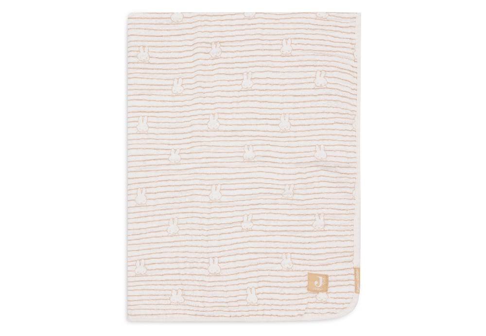 Jollein Deken Wiege 75x100cm Miffy Stripe Biscuit 50% Rabatt mit kostenlosem Versand