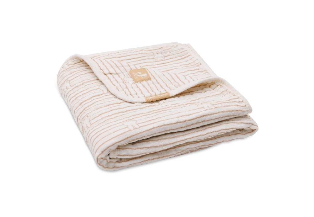 Jollein Deken Wiege 75x100cm Miffy Stripe Biscuit 50% Rabatt mit kostenlosem Versand