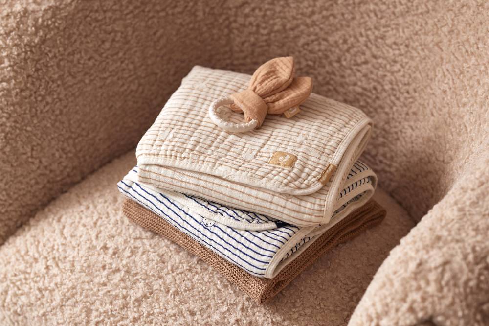 Jollein Deken Wiege 75x100cm Miffy Stripe Biscuit 50% Rabatt mit kostenlosem Versand