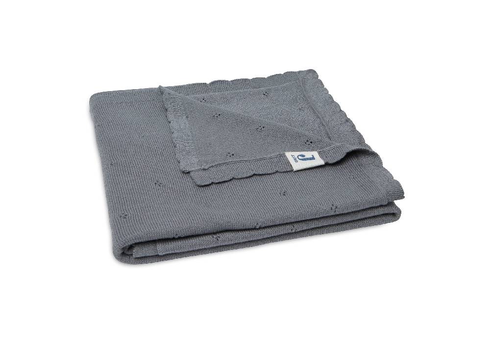 Jollein Decke Wiege 75x100cm Pointelle Storm Grey GOTS Begrenzt auf 3 Tage