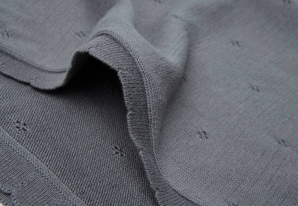 Jollein Decke Wiege 75x100cm Pointelle Storm Grey GOTS Begrenzt auf 3 Tage